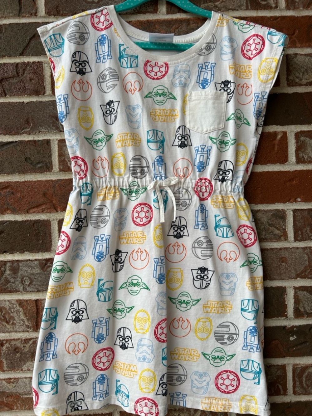 B1G2F 🚨 Hanna Andersson White Star Wars Icon Print Casual Dress